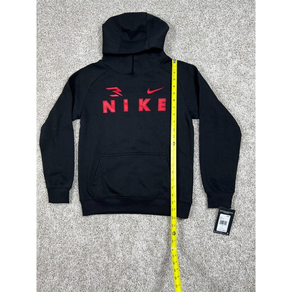 Nike 3Brand Boys Hoodie Black Red Logo Pullover Fleece Youth M NWT - Picture 3 of 8